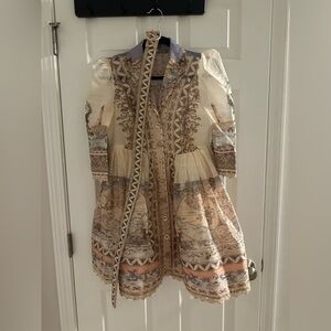 Elegant Cream and Brown Kids Dress